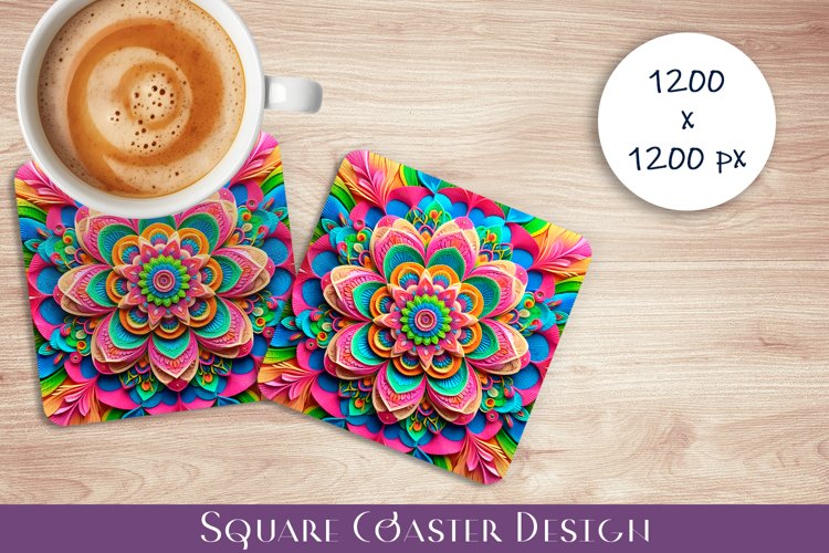 3D mandala Coaster Design, 3D mandala Coaster