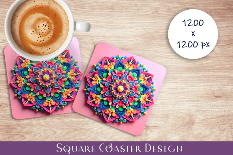 3D mandala Coaster Design, 3D mandala Coaster example image 1