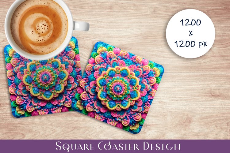 3D mandala Coaster Design, 3D mandala Coaster example image 1