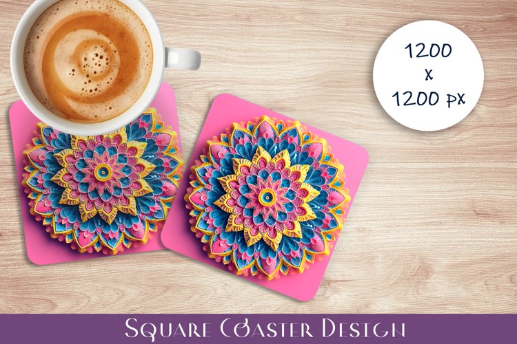 3D mandala Coaster Design, 3D mandala Coaster example image 1