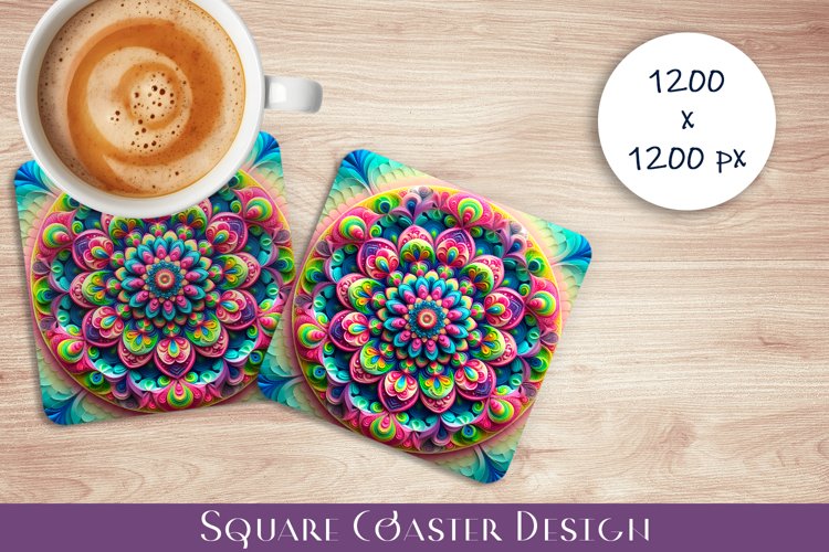 3D mandala Coaster Design, 3D mandala Coaster