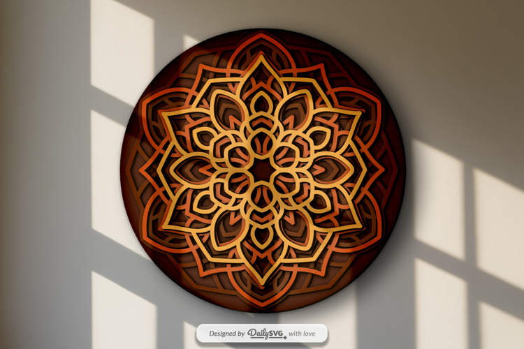 Boho Mandala Coffee Wall Art Layered Laser Cut