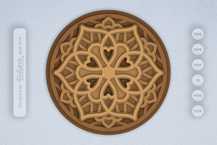 Mandala Layered Laser Cut SVG