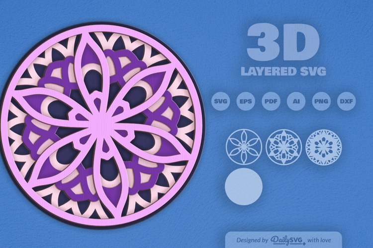 Mandala Layered Laser Cut SVG