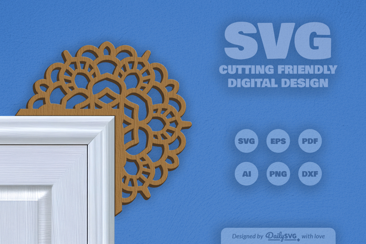 Mandala Door Corner Laser Cut SVG