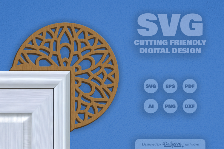 Mandala Door Corner Laser Cut SVG