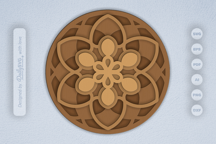 Mandala Layered Laser Cut SVG