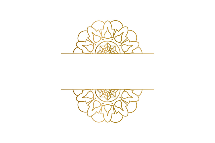 Mandala floral frame gold decorative element art