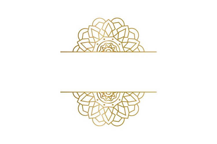 Mandala floral frame gold decorative element ornament