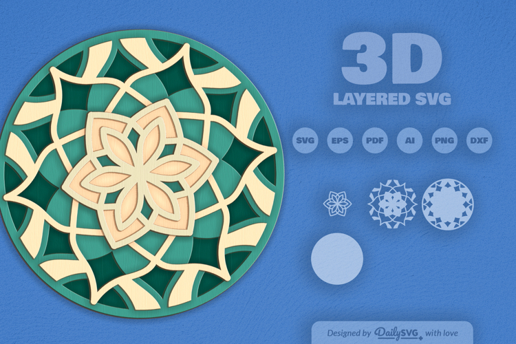 Mandala Layered Laser Cut SVG