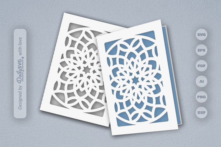 Mandala Greeting Card Papercut SVG