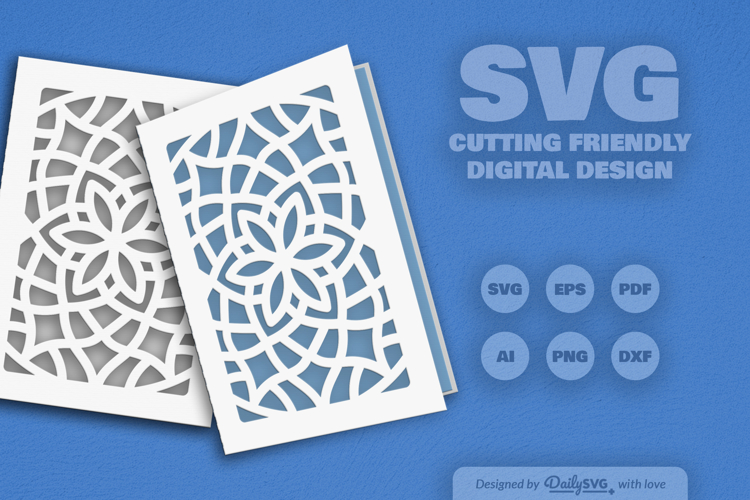 Mandala Greeting Card Papercut SVG