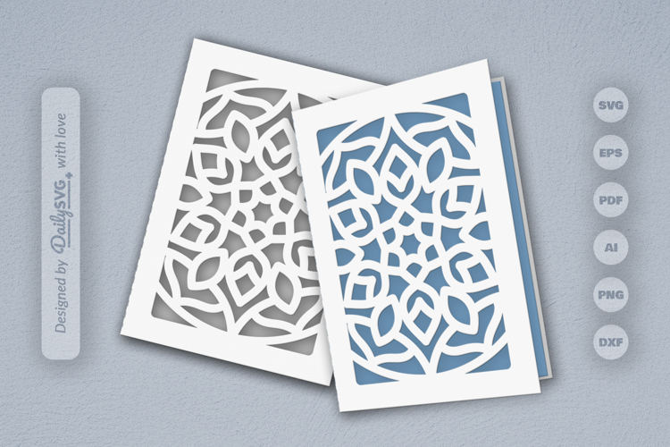 Mandala Greeting Card Papercut SVG