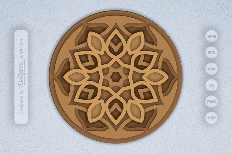 Mandala Layered Laser Cut SVG