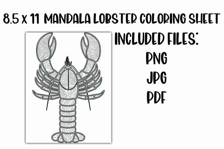 Mandala Lobster Kids' Coloring Sheet