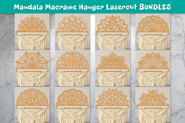 Mandala Macrame Hanger | Laser Cut Wooden Wall Decor BUNDLES