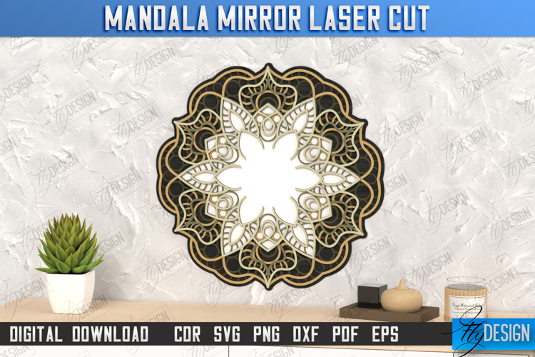 Mandala Mirror Frame Laser Cut| Wall Art | Home Decor | CNC