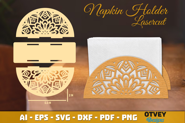 Mandala Napkin Holder Lasercut