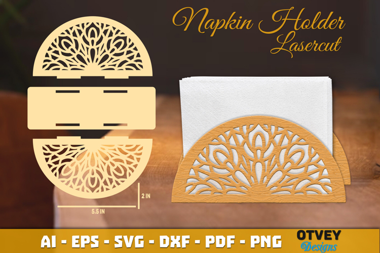 Mandala Napkin Holder Lasercut