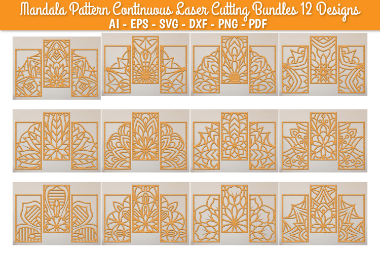 Mandala Pattern Continuous Laser Cutting BUNDLES