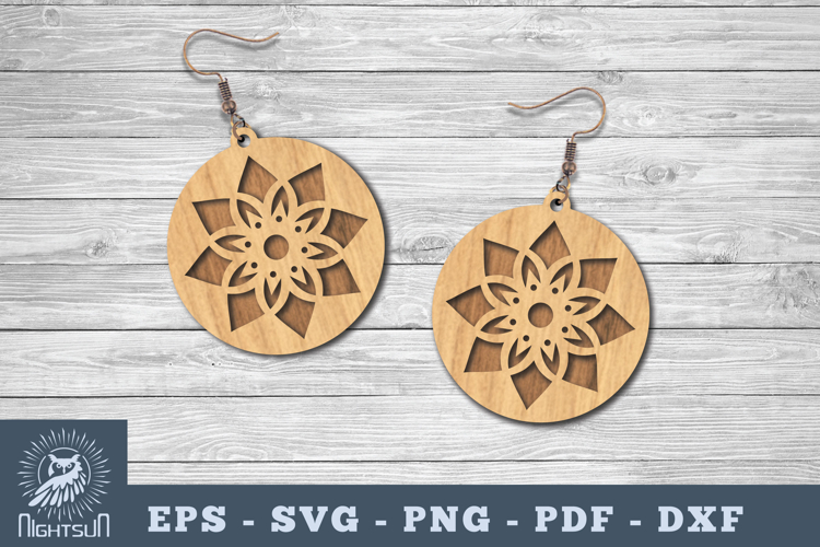 Mandala Round Earring Lasercut