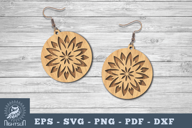 Mandala Round Earring Lasercut