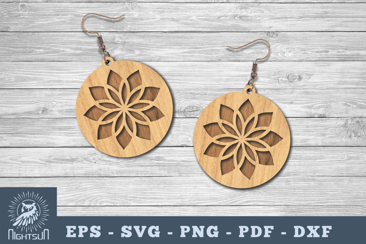 Mandala Round Earring Lasercut