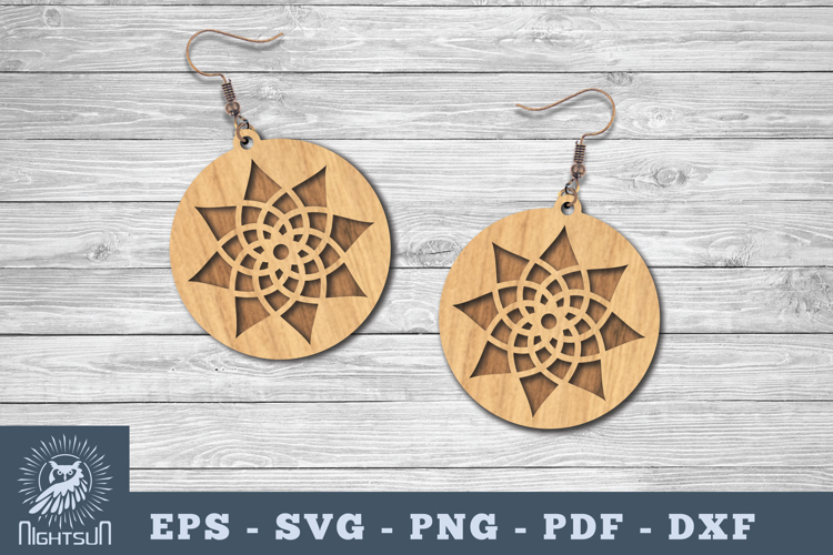 Mandala Round Earring Lasercut