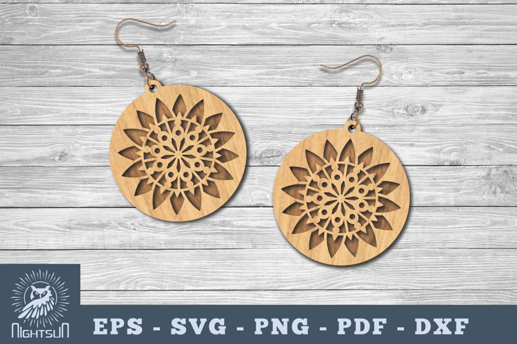 Mandala Round Earring Lasercut