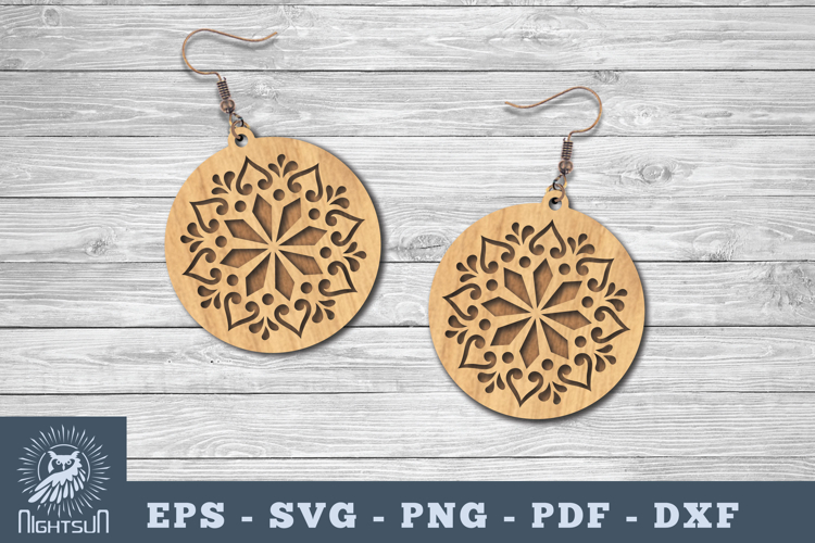 Mandala Round Earring Lasercut