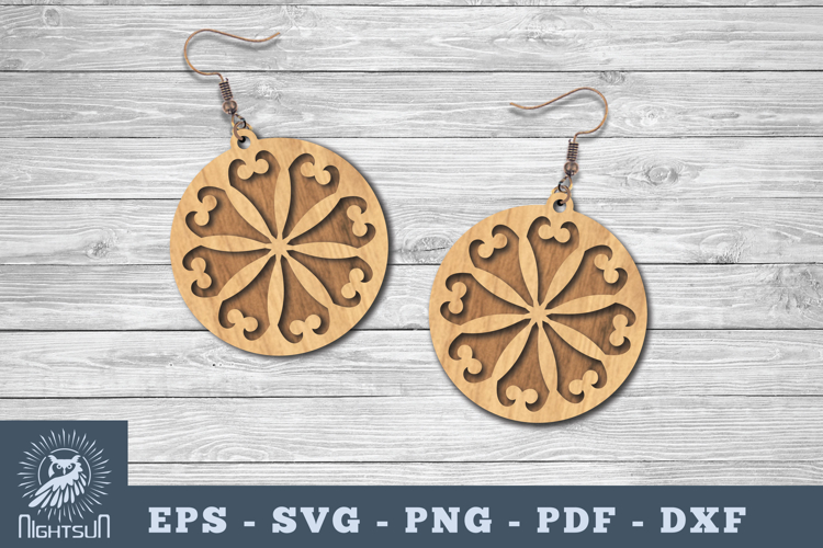 Mandala Round Earring Lasercut
