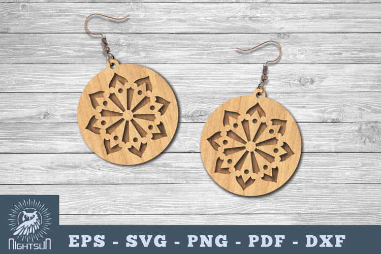 Mandala Round Earring Lasercut