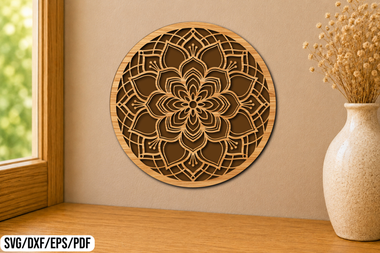 Mandala Round Laser Cut SVG
