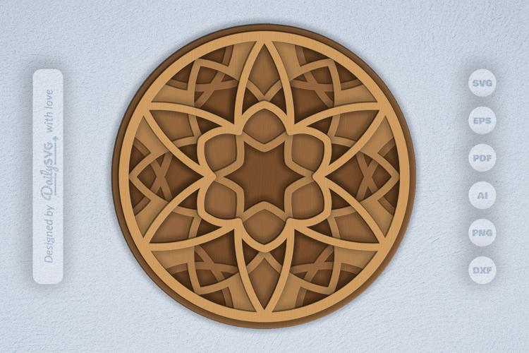 Mandala Layered Laser Cut SVG