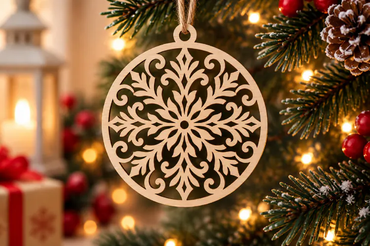 Mandala Snowflake Ornament Laser SVG File