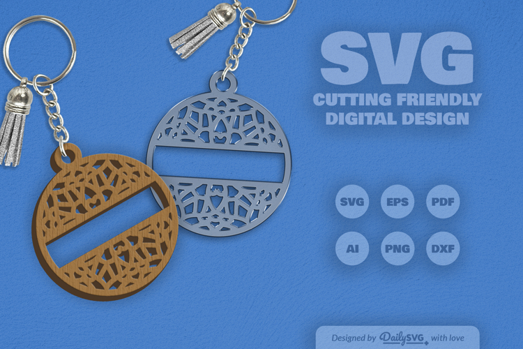 Mandala Split Custom Keychain Laser Cut
