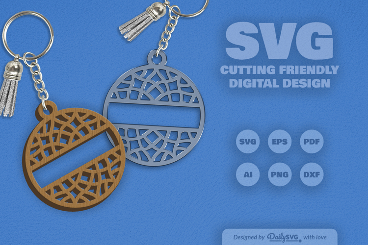 Mandala Split Custom Keychain Laser Cut
