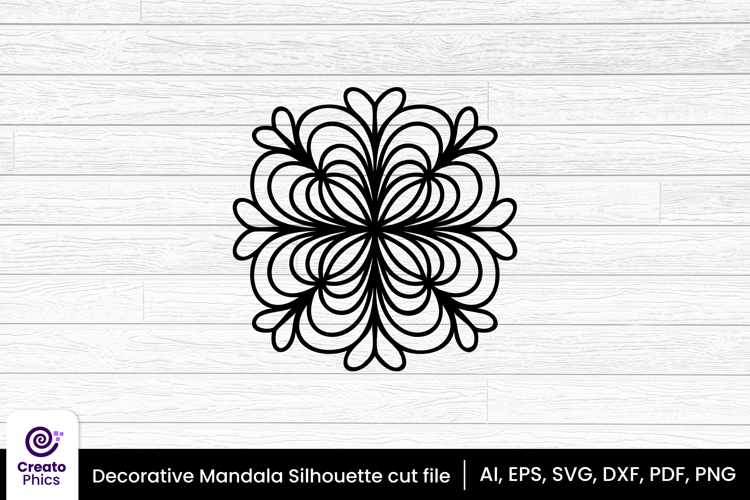 Decorative mandala SVG silhouette | floral laser cut file