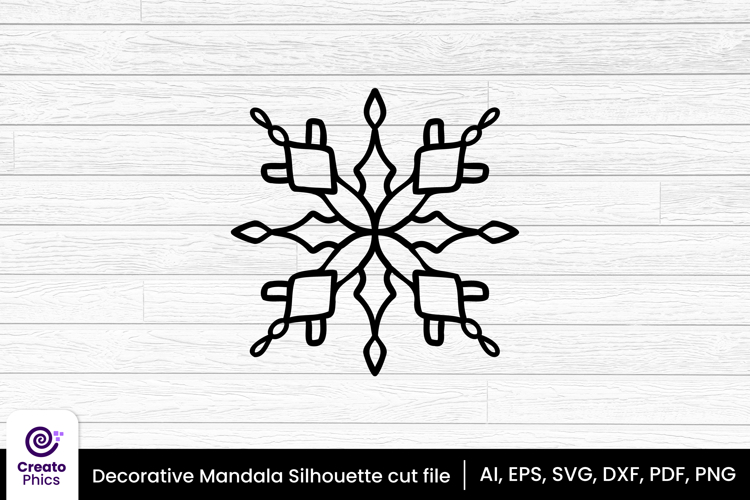 Decorative mandala SVG silhouette | floral laser cut file