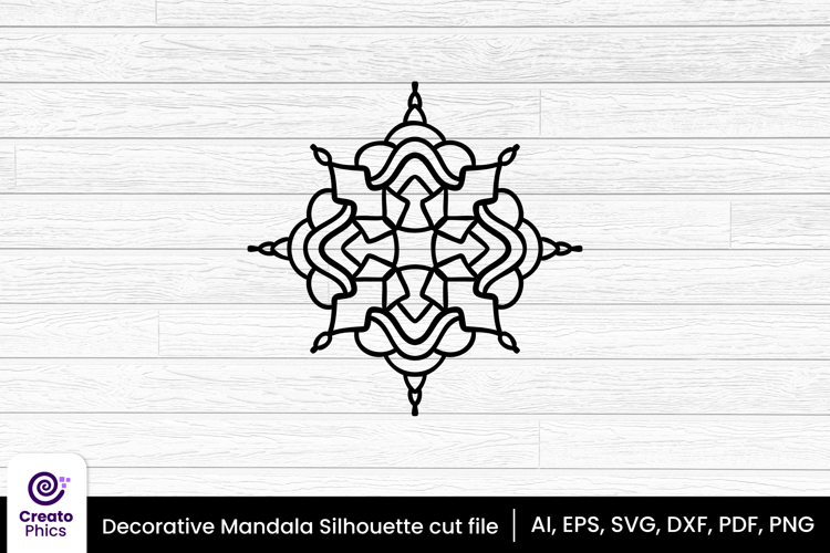 Decorative mandala SVG silhouette | floral laser cut file