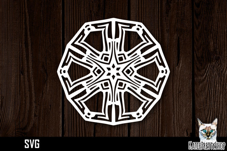 Mandala papercut svg, paper cut file example image 1