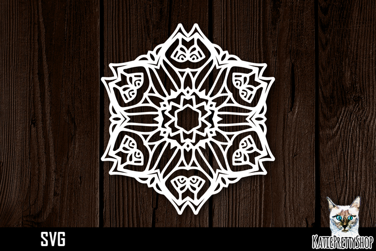 Mandala papercut svg, paper cut file example image 1