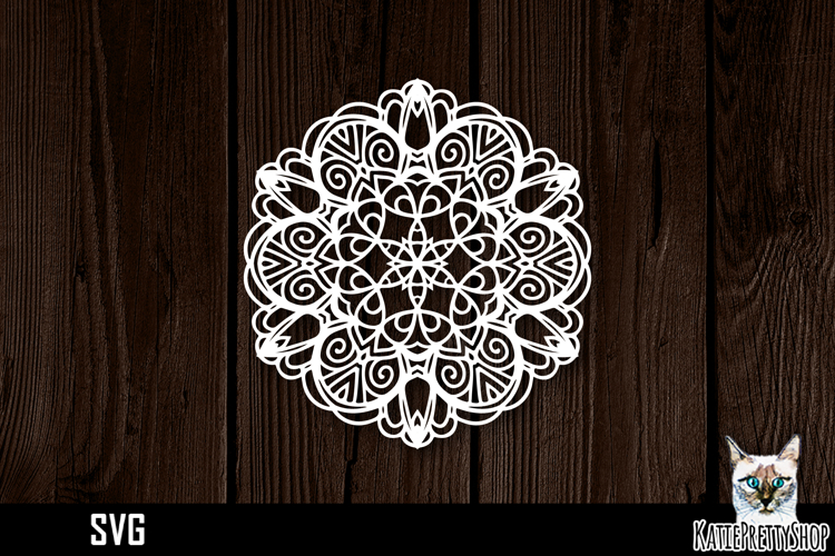 Mandala papercut svg, paper cut file example image 1