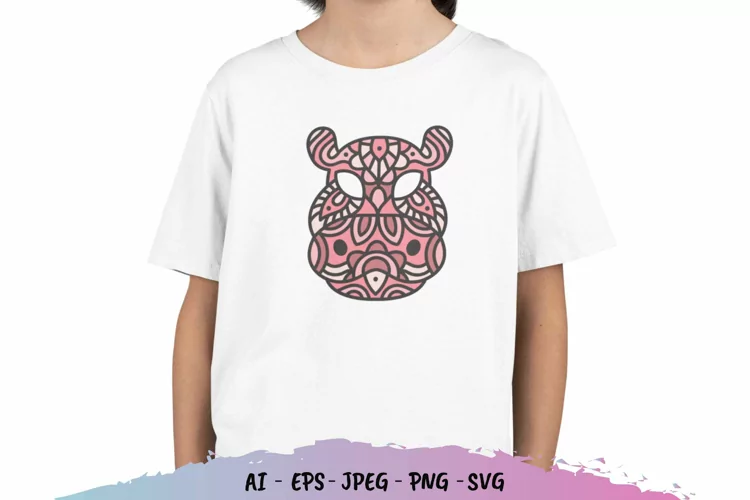 Mandalas Colorful Hippopotamus