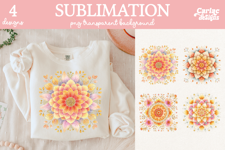 Mandalas Sublimation Bundle, Mandalas Clipart Bundle