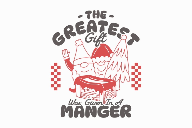 The Greatest Gift Manger Christmas T-shirt Design