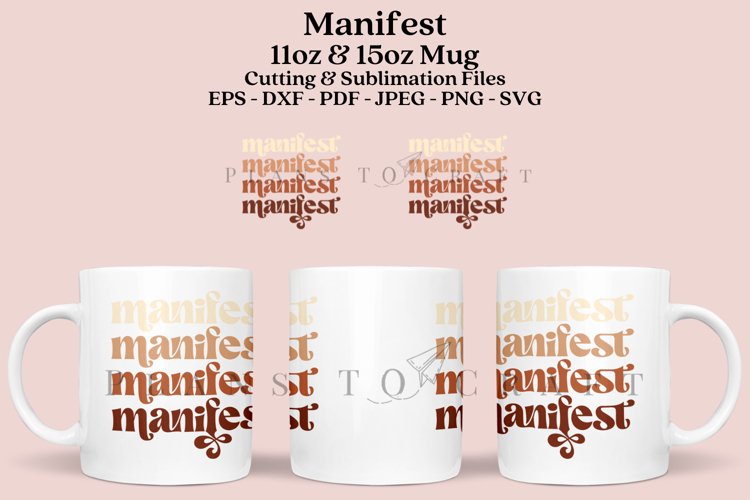 manifest coffee mug sublimation wrap glass mug wrap svg presized for 11oz and 15oz glass ready to cut and sublimation files