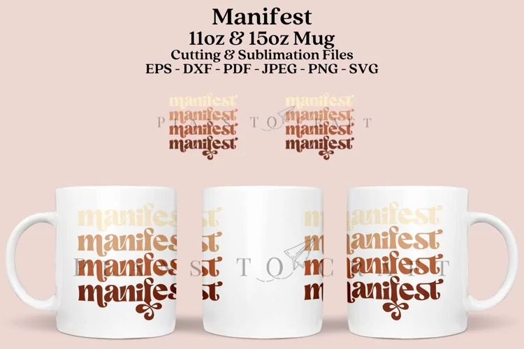 Manifest 11&15oz Coffee Glass Mug SVG