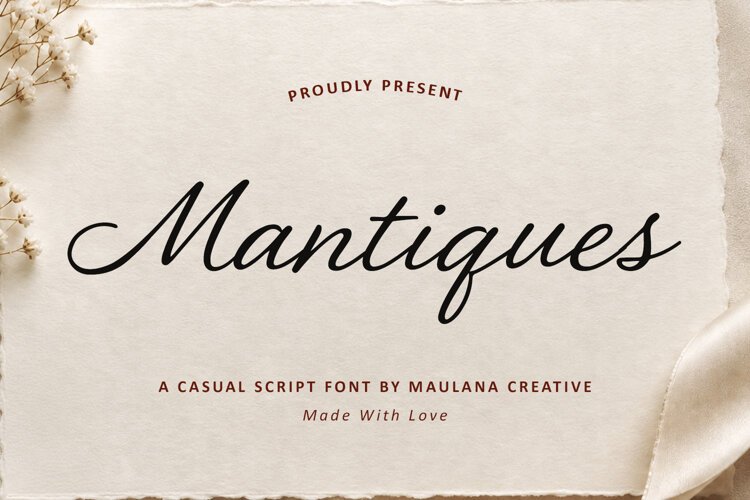 Mantiques Casual Script Wedding Font example image 1