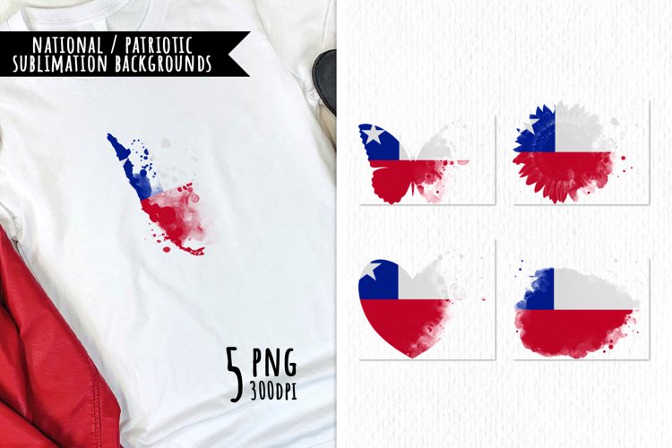 National Sublimation Art- Backgrounds Bundle. Chile